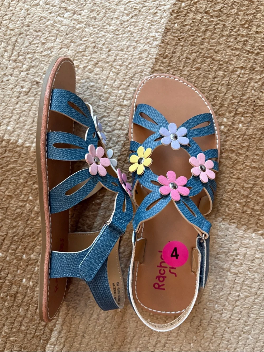 Rachel Shoes Floral Sandals, 4, NWOT